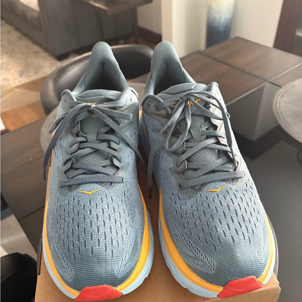 Hoka Men's Athletic Shoes - Gray and Yellow